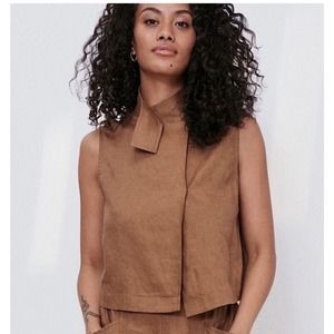 Lunya Brown Sleeveless Blouse